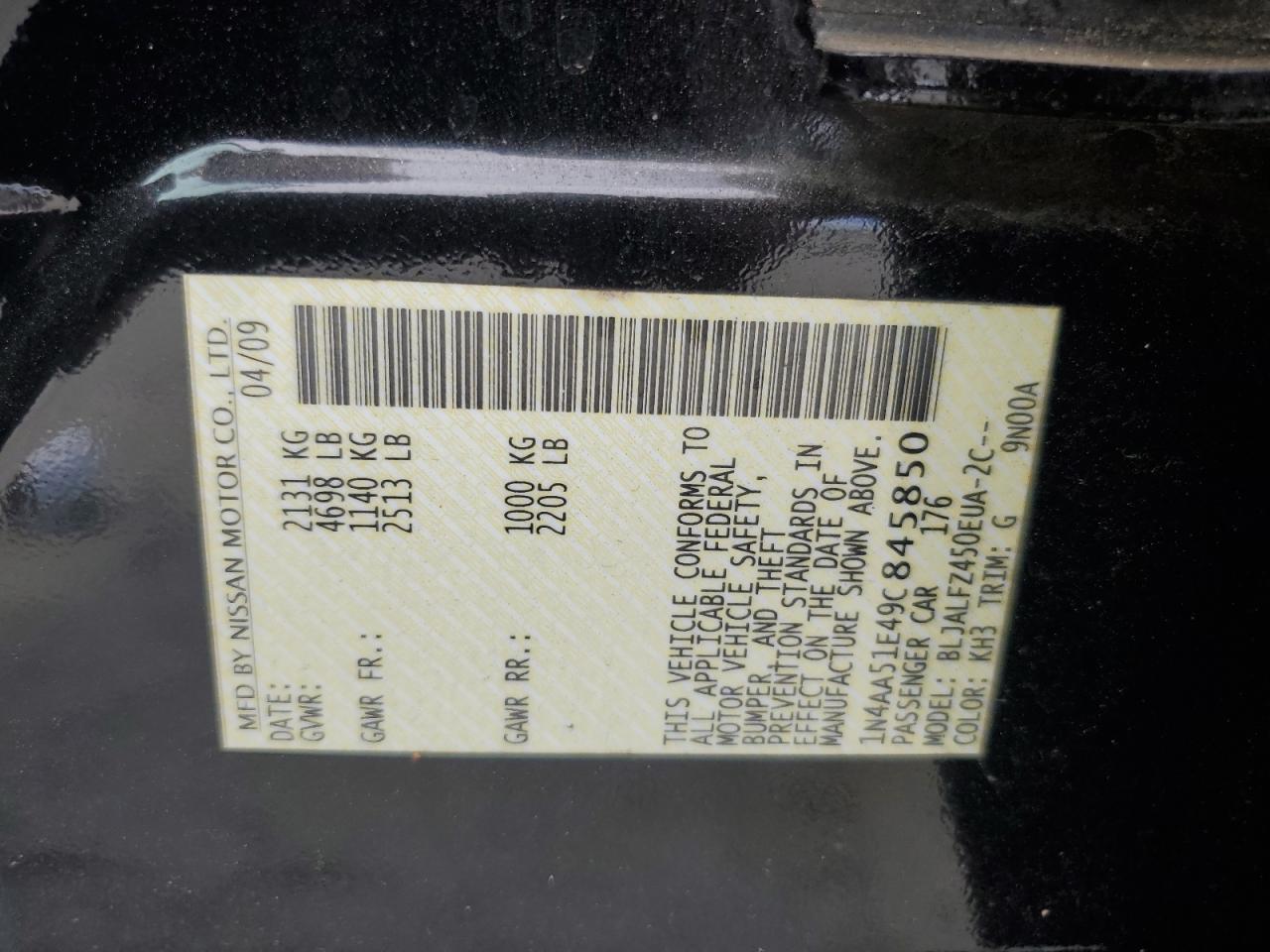 2009 NISSAN Maxima