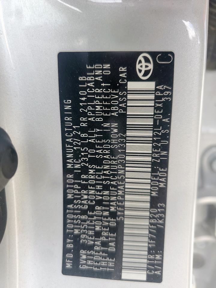 2022 TOYOTA COROLLA