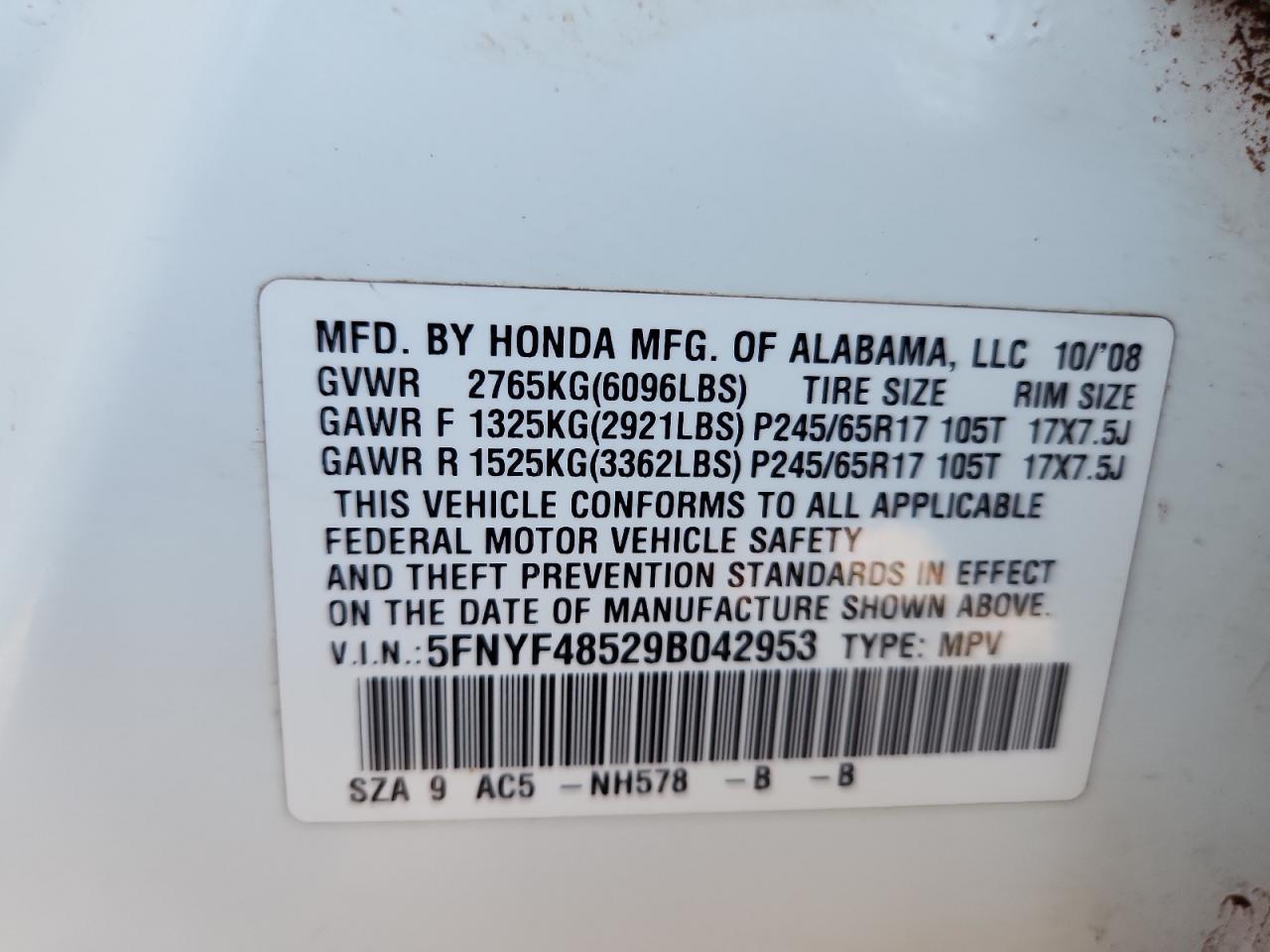 2009 HONDA PILOT