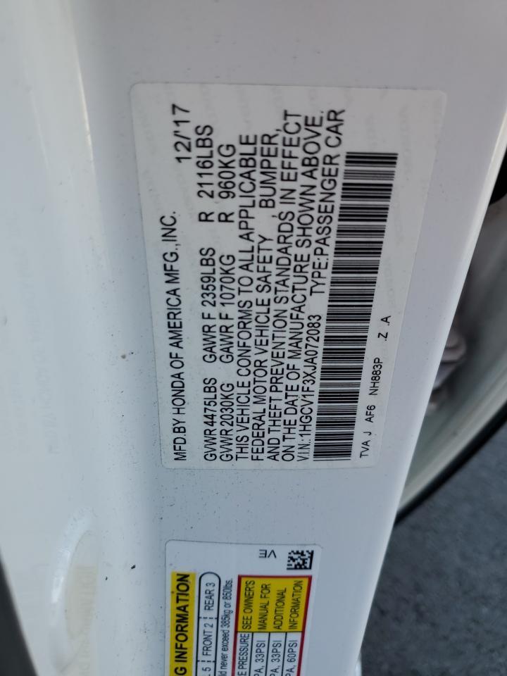 2018 HONDA ACCORD