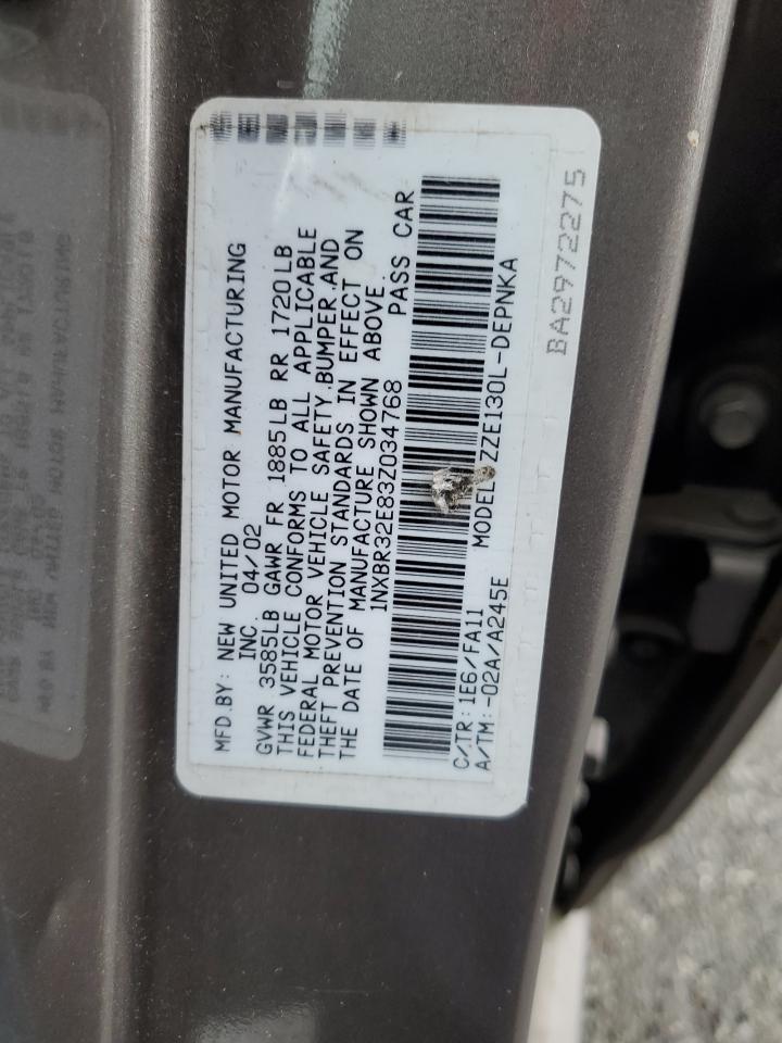 2003 TOYOTA COROLLA
