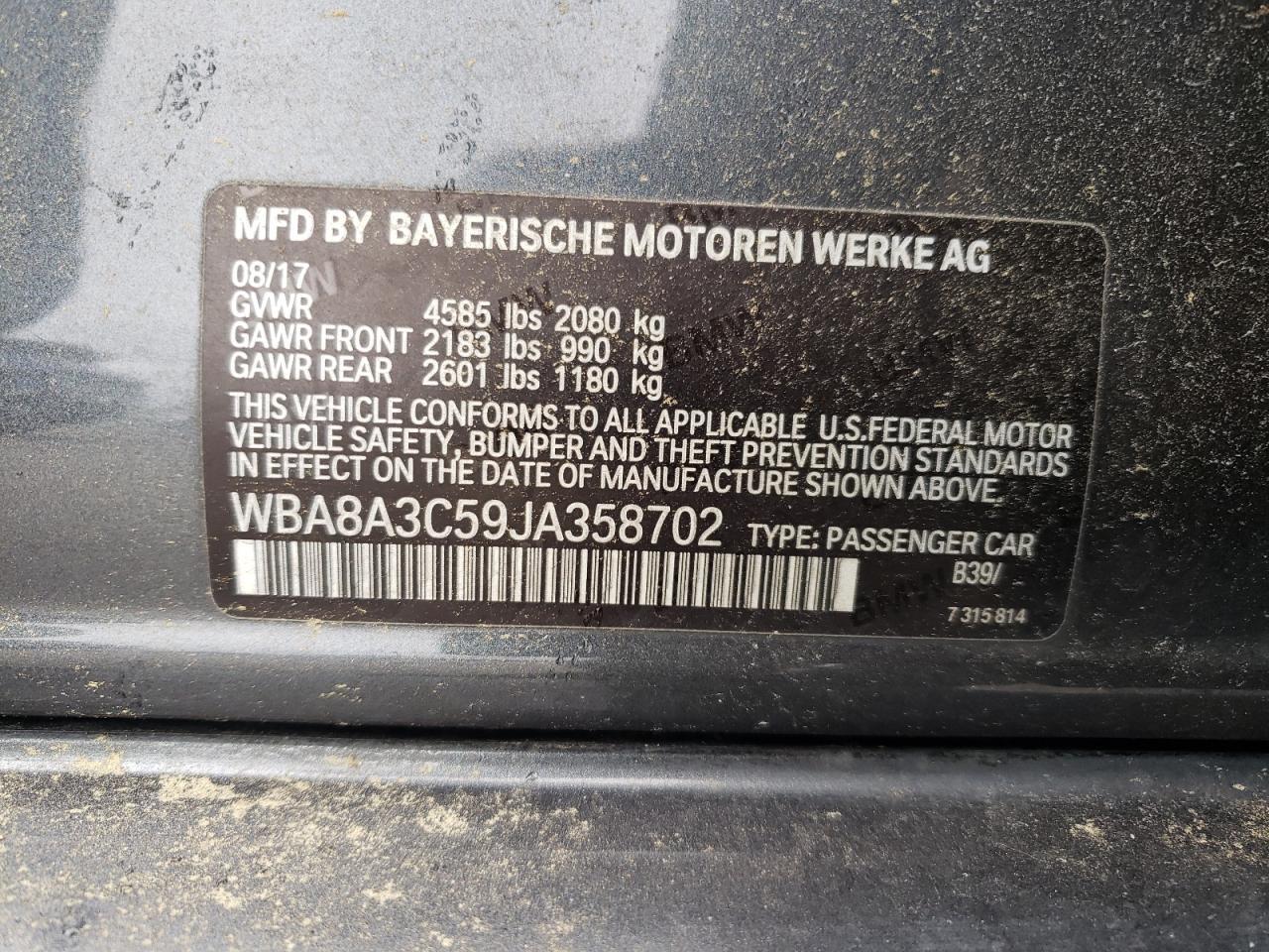 2018 BMW 3 SERIES