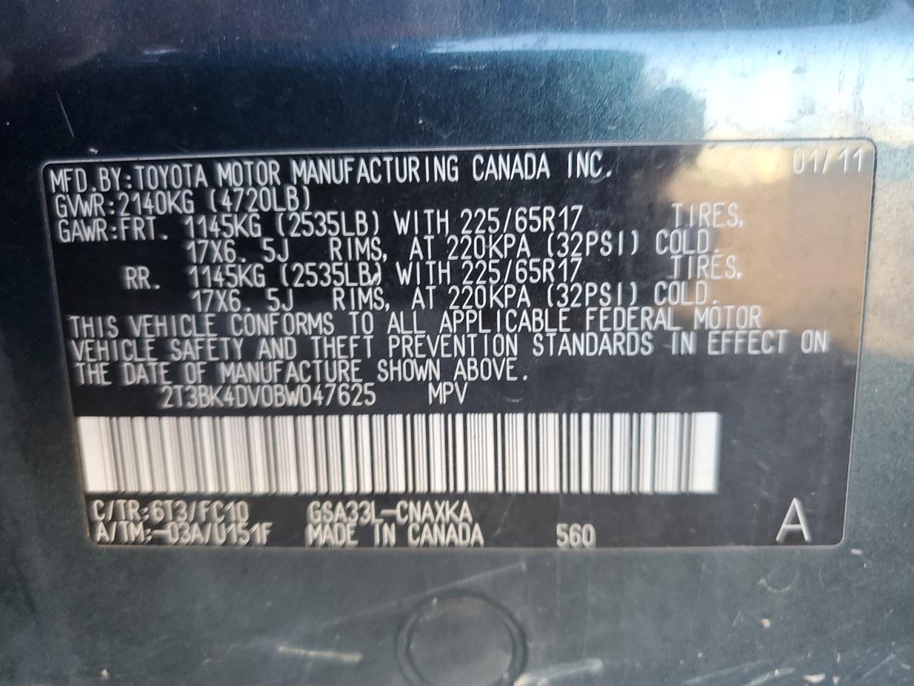2011 TOYOTA RAV4