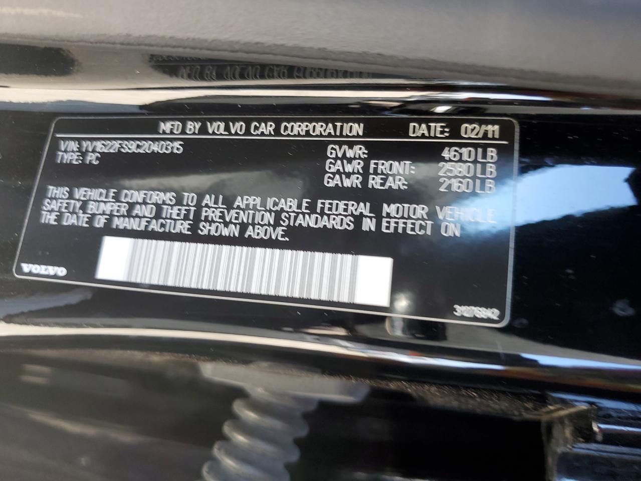 2012 VOLVO S60
