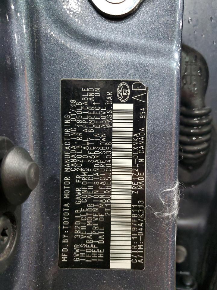 2018 TOYOTA COROLLA