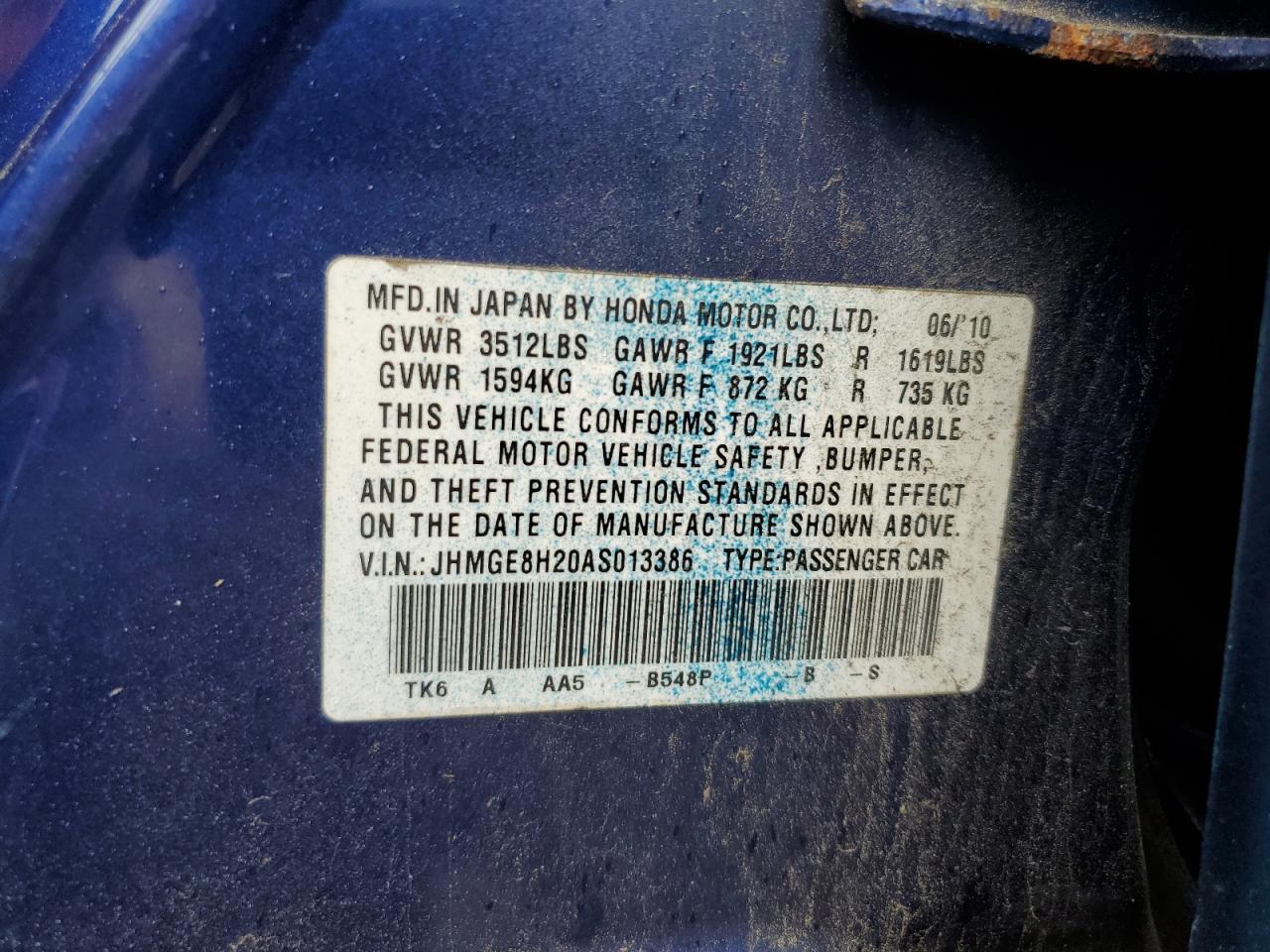 2010 HONDA FIT