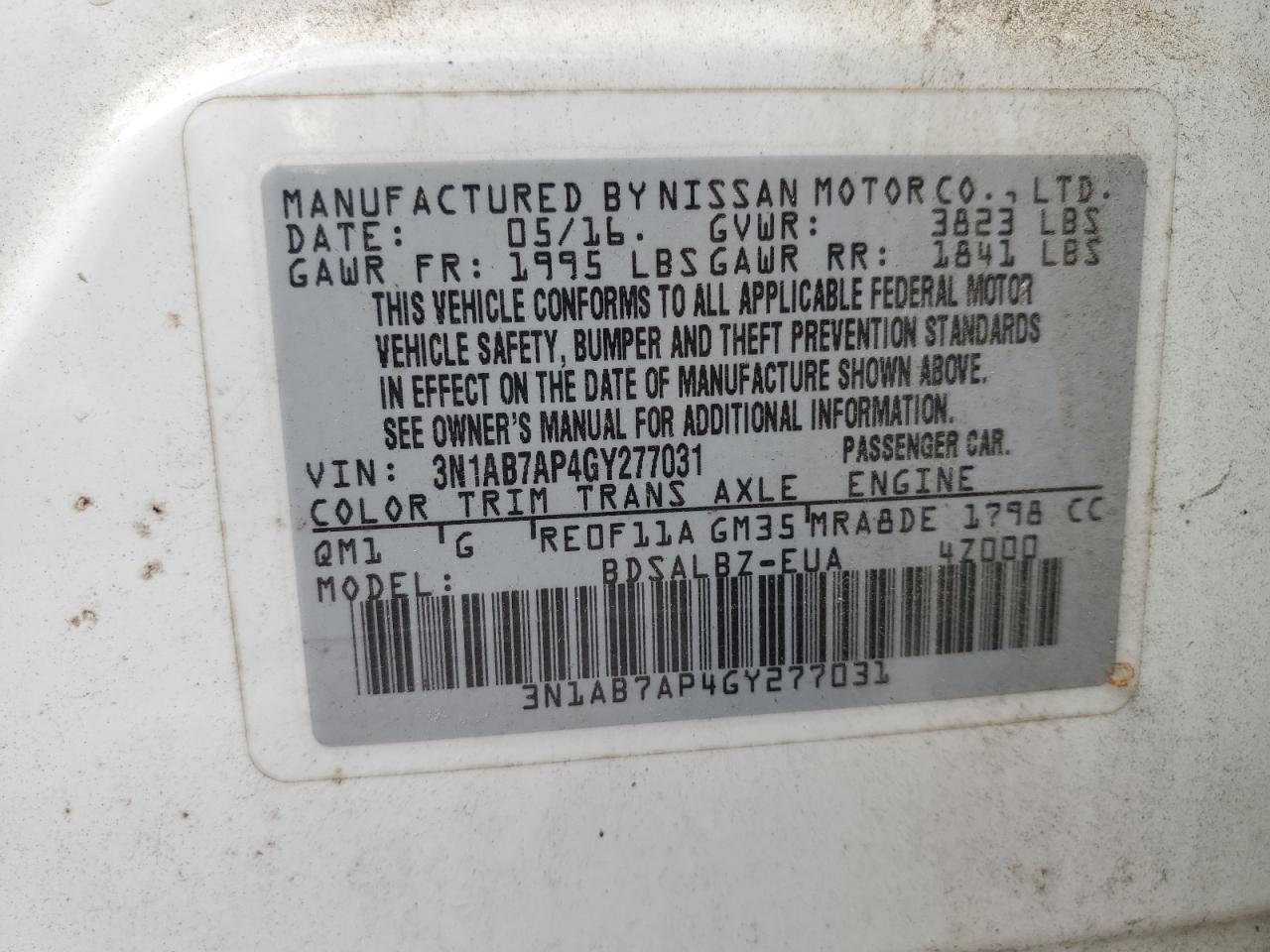 2016 NISSAN SENTRA