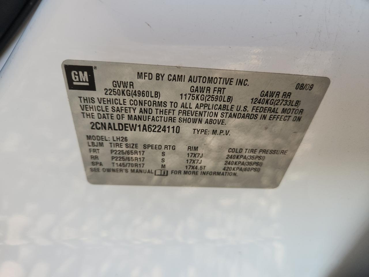 2010 CHEVROLET EQUINOX