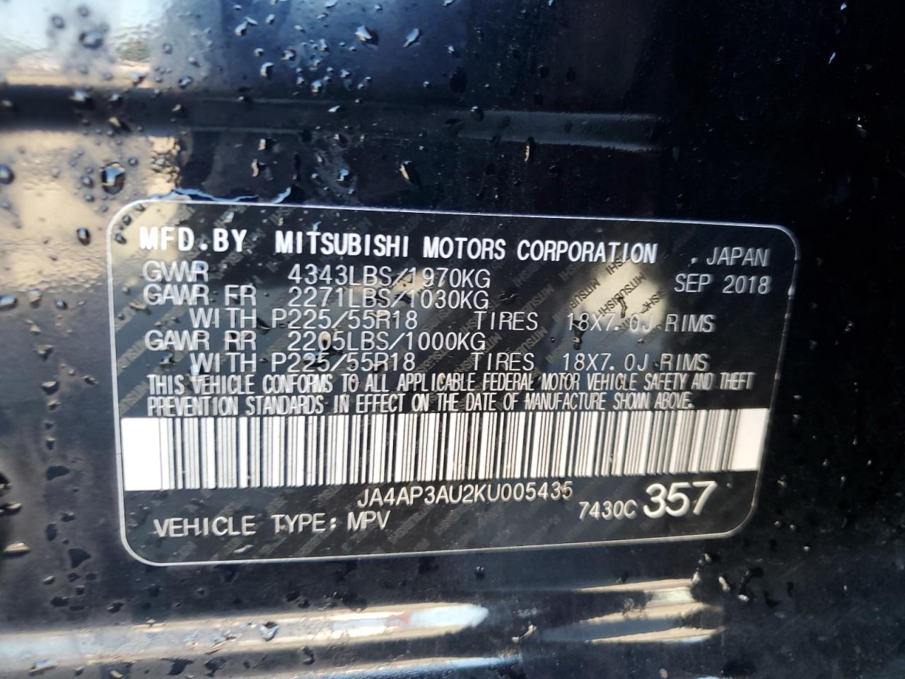 2019 MITSUBISHI Outlander Sport