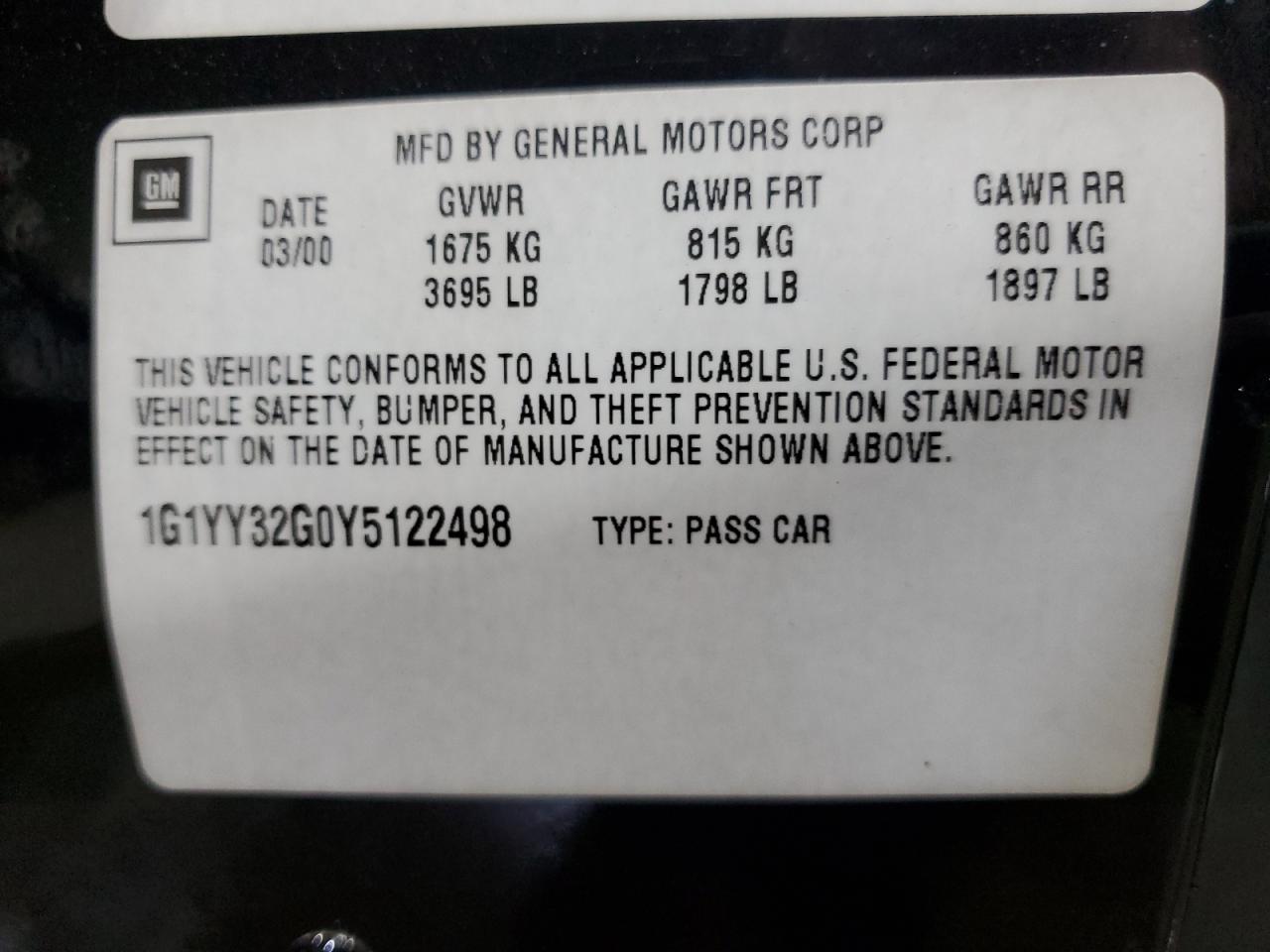 2000 CHEVROLET CORVETTE