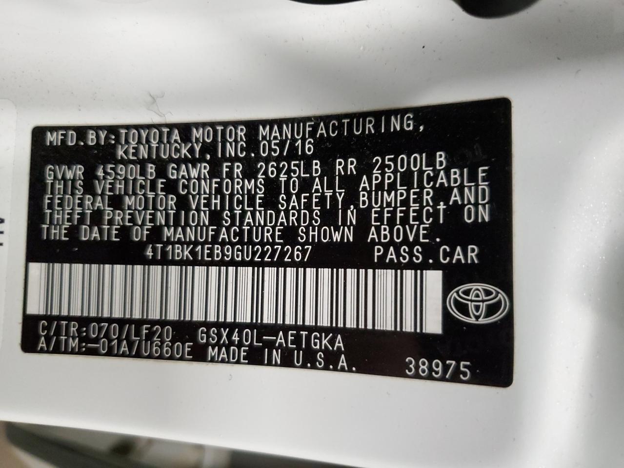 2016 TOYOTA Avalon