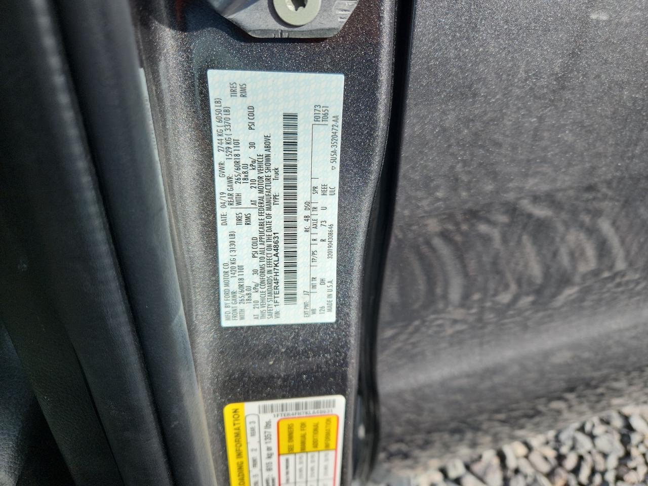 2019 FORD RANGER