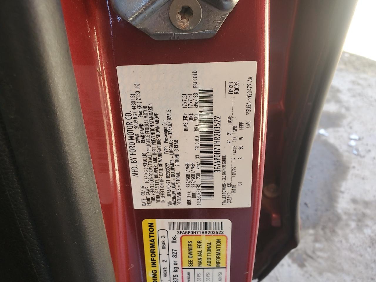 2017 FORD FUSION