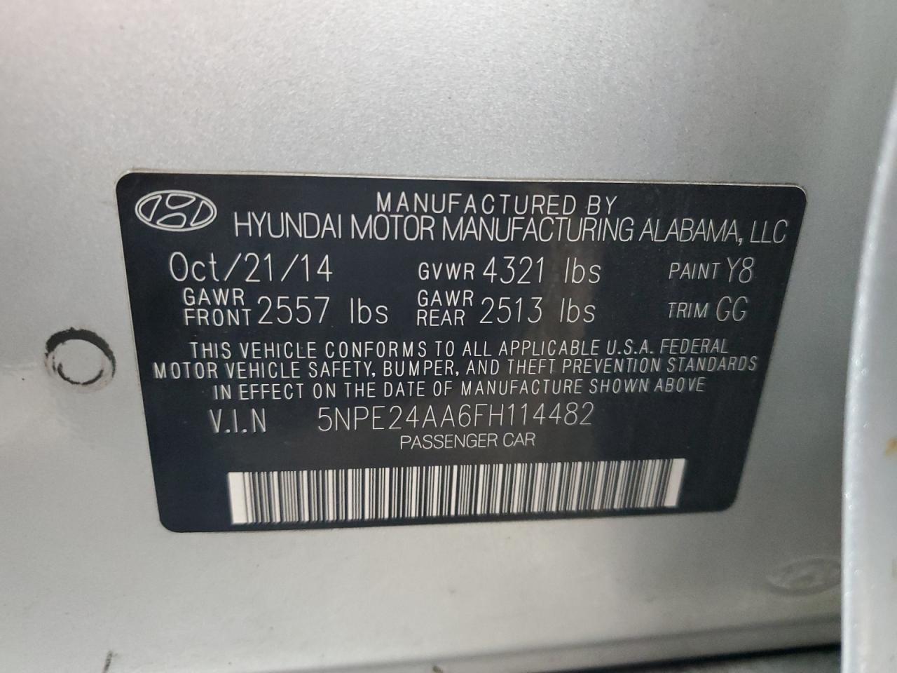 2015 HYUNDAI SONATA