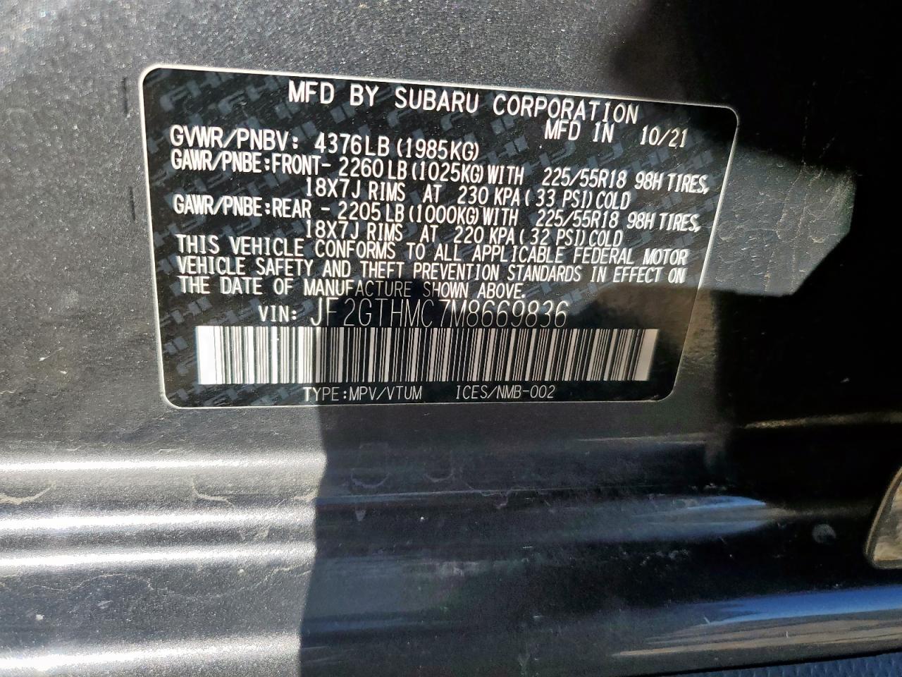 2021 SUBARU Crosstrek