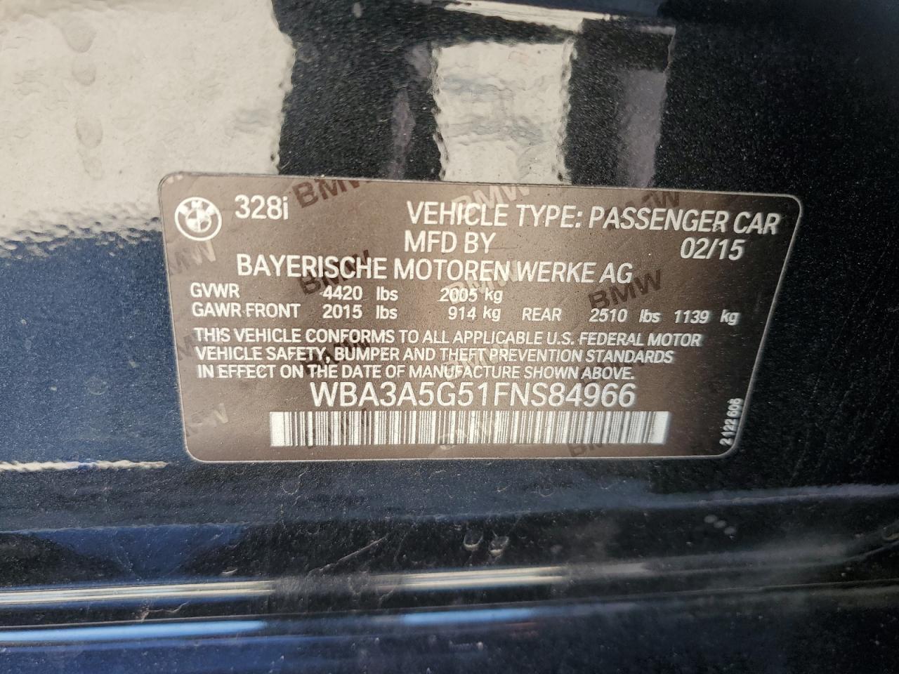 2015 BMW 3 SERIES