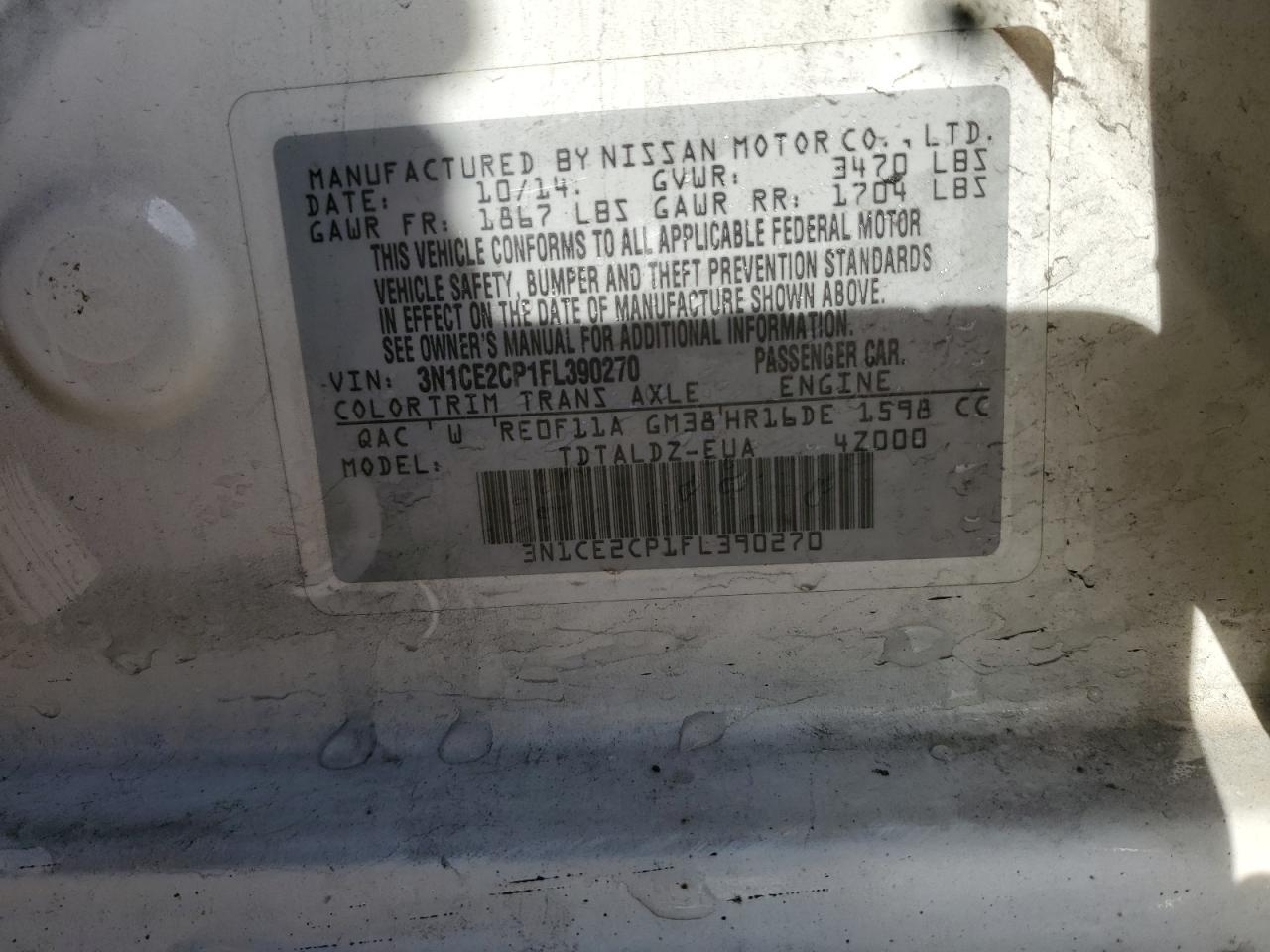 2015 NISSAN Versa Note