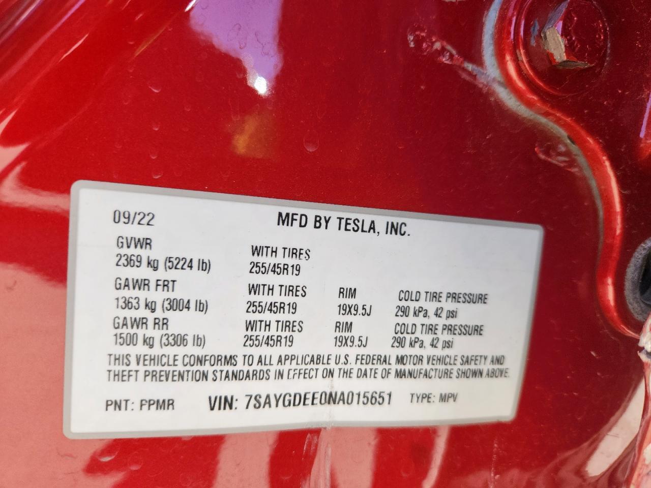 2022 TESLA MODEL Y