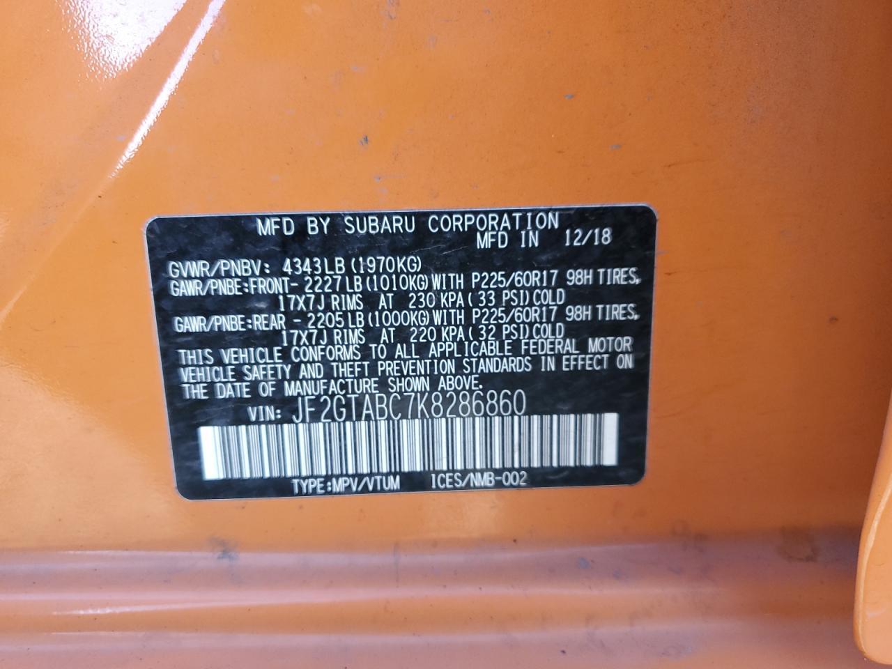 2019 SUBARU Crosstrek