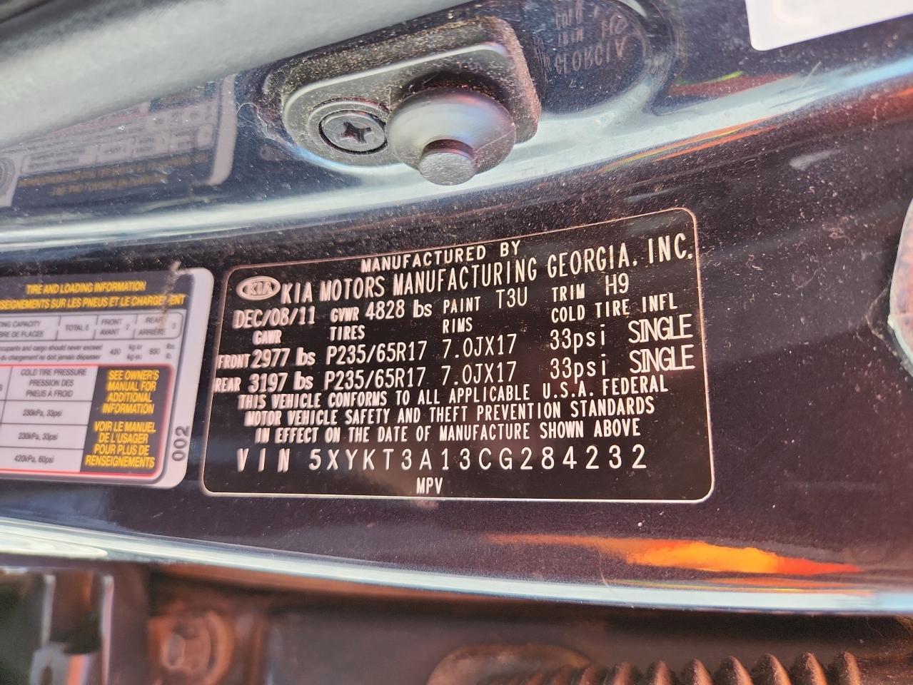 2012 KIA SORENTO