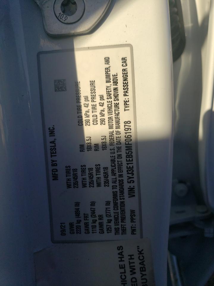 2021 TESLA MODEL 3
