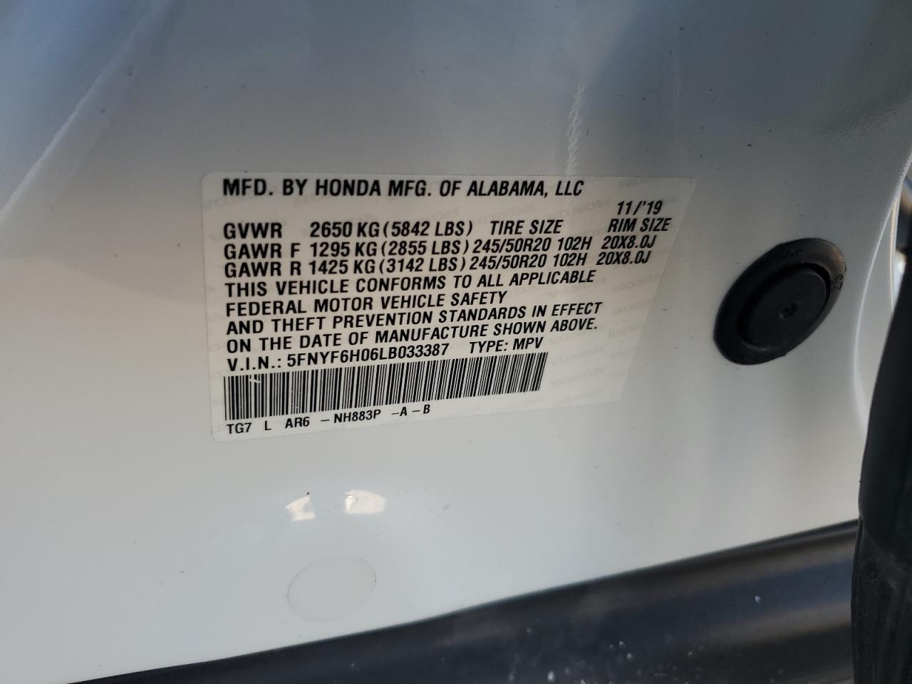 2020 HONDA PILOT