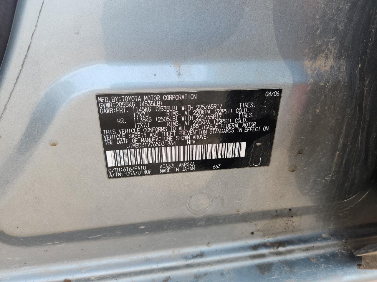 2006 TOYOTA RAV4