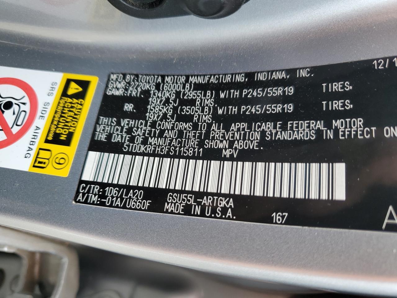 2015 TOYOTA HIGHLANDER