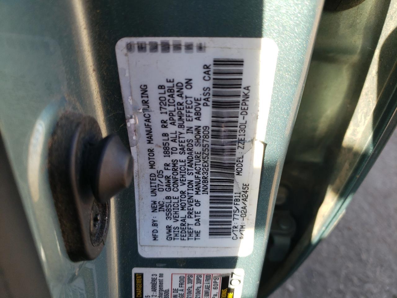 2005 TOYOTA COROLLA