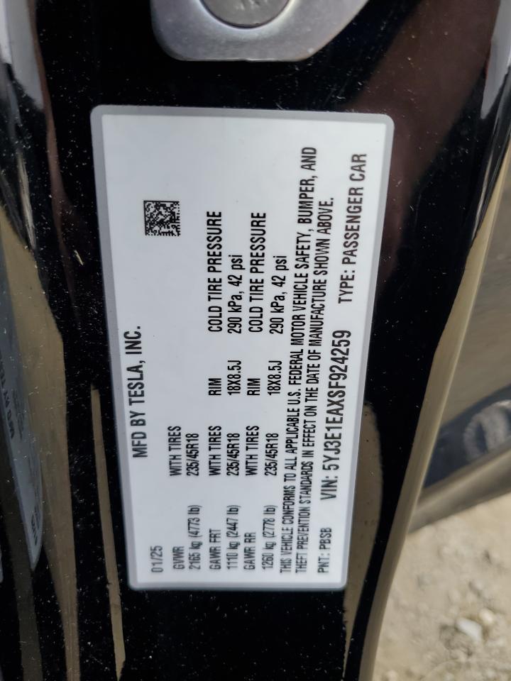 2025 TESLA MODEL 3