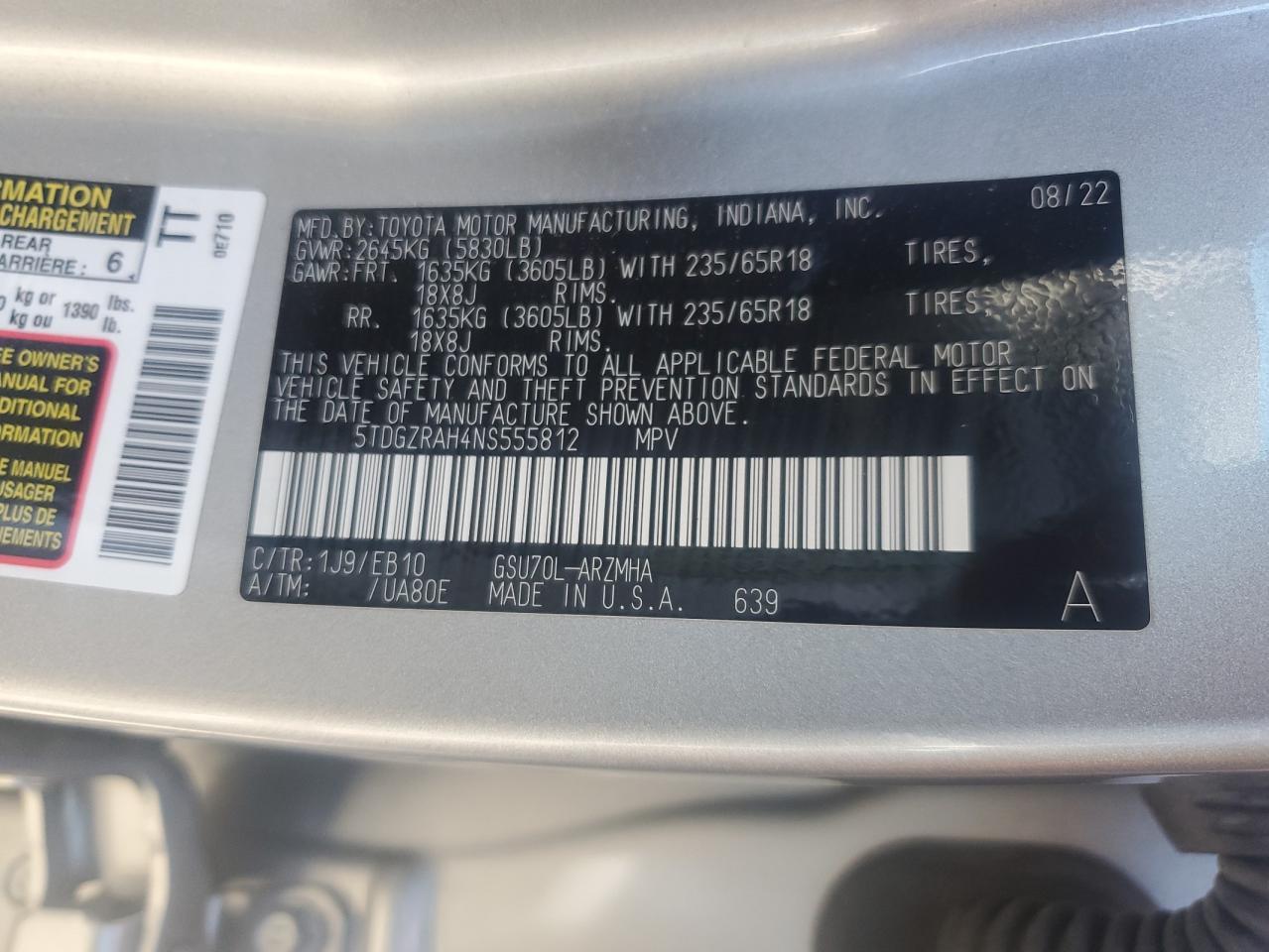 2022 TOYOTA HIGHLANDER