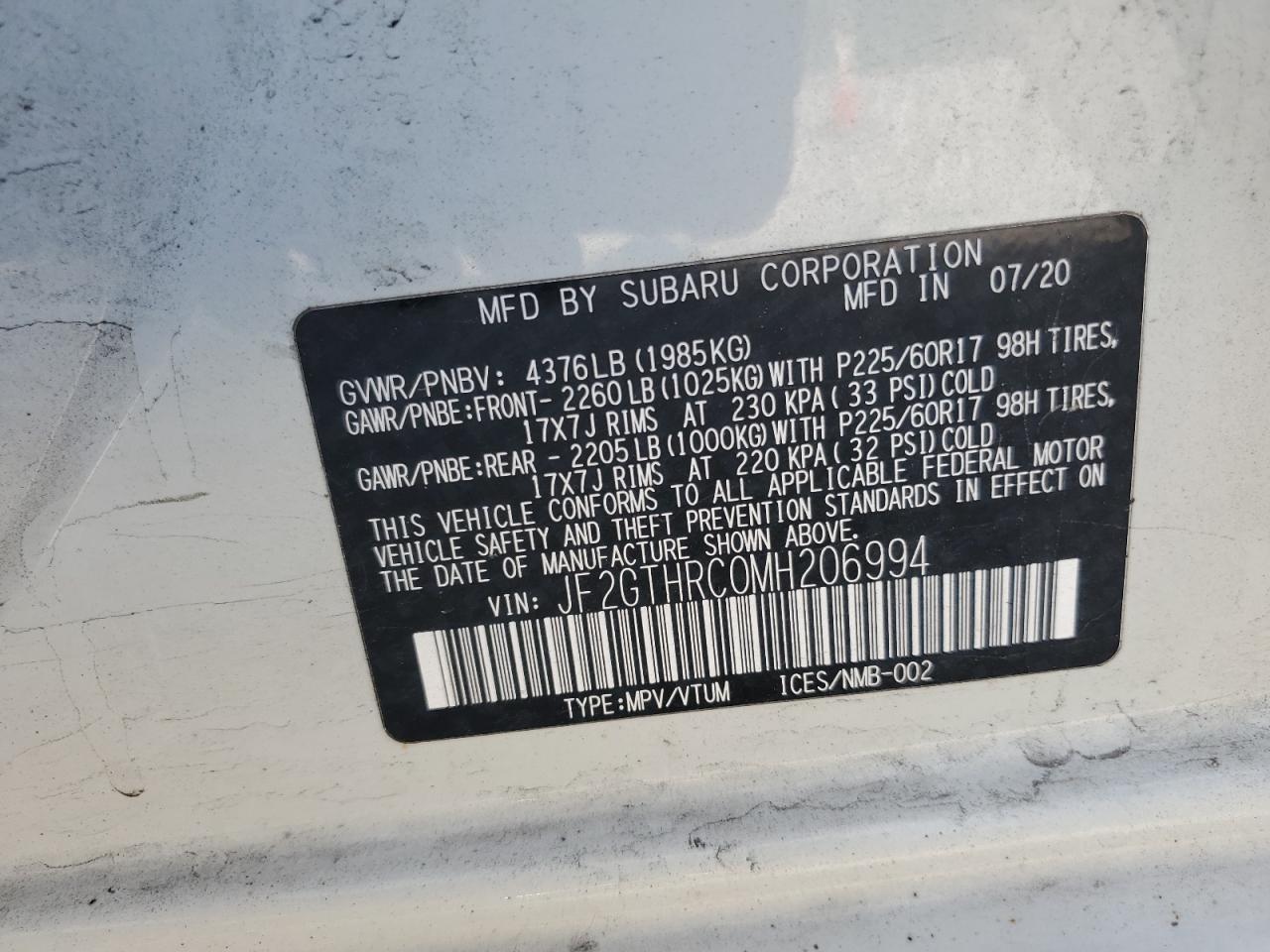 2021 SUBARU Crosstrek