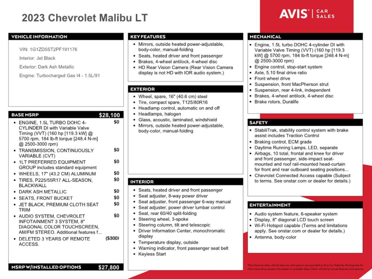 2023 CHEVROLET MALIBU