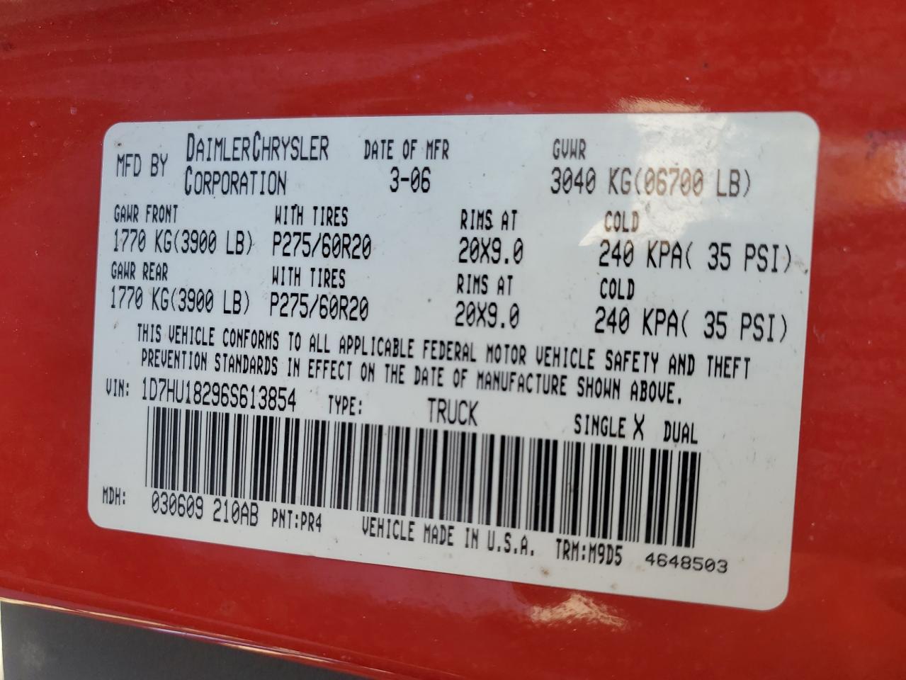 2006 DODGE RAM 1500