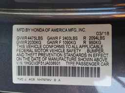 2018 HONDA ACCORD