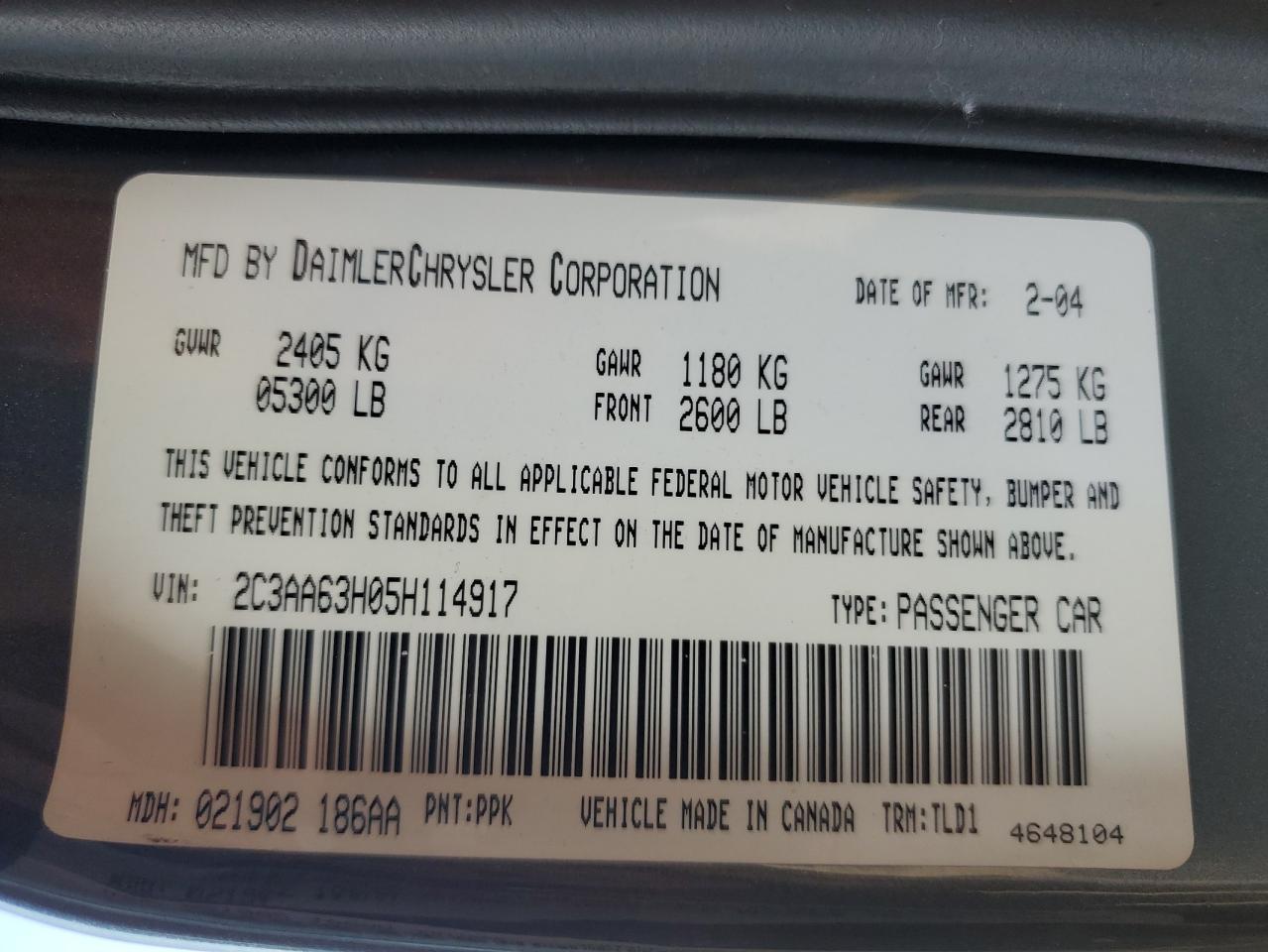 2005 CHRYSLER 300