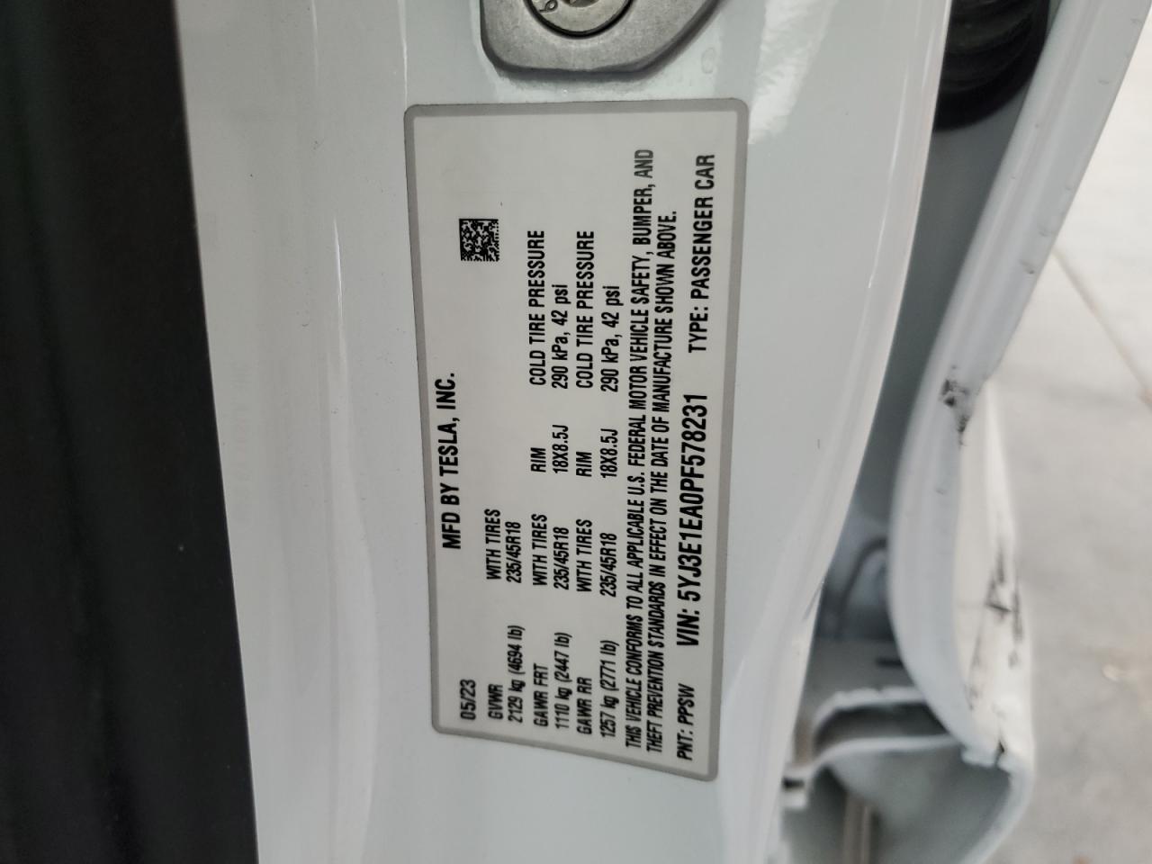 2023 TESLA MODEL 3