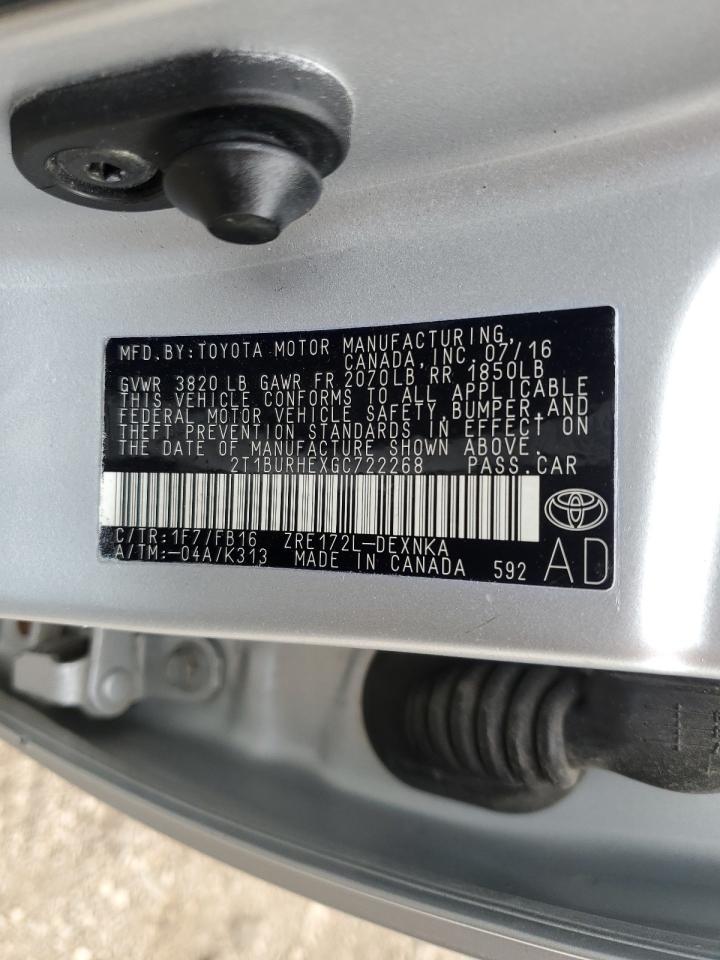 2016 TOYOTA COROLLA