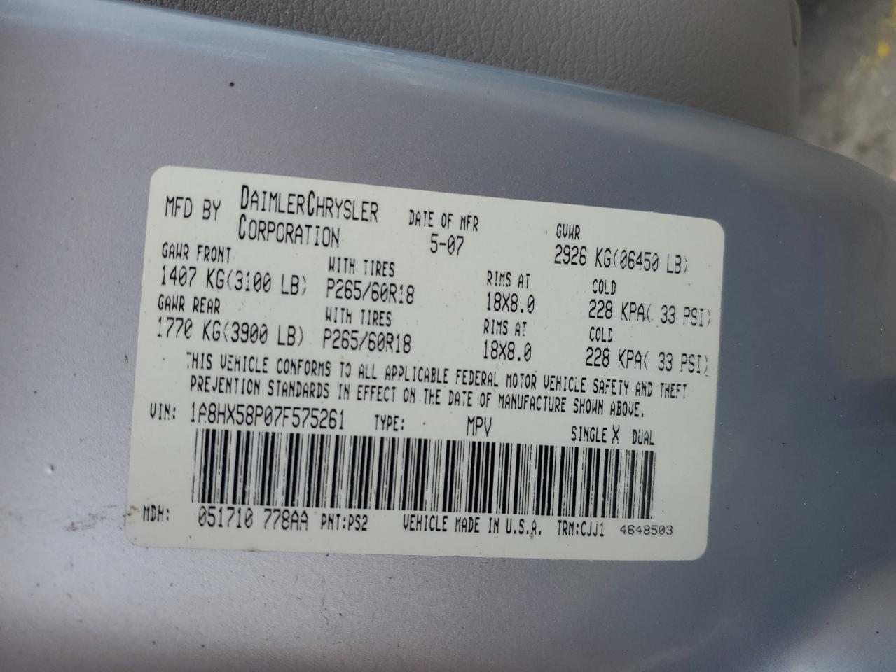 2007 CHRYSLER Aspen