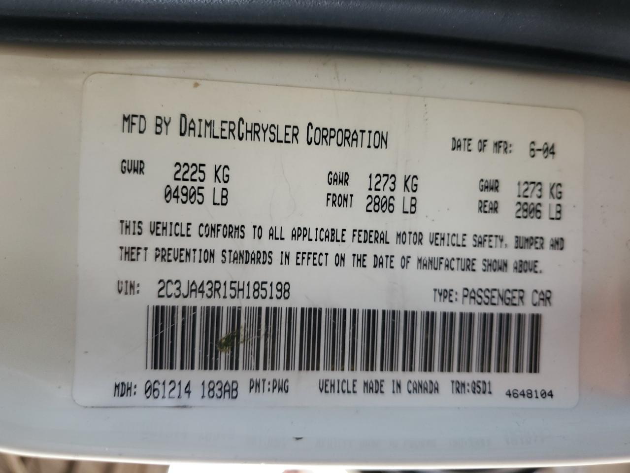 2005 CHRYSLER 300