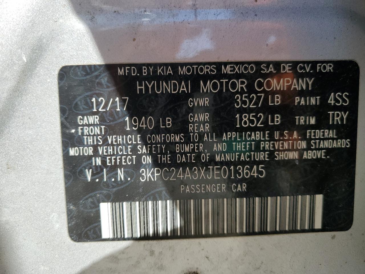 2018 HYUNDAI ACCENT