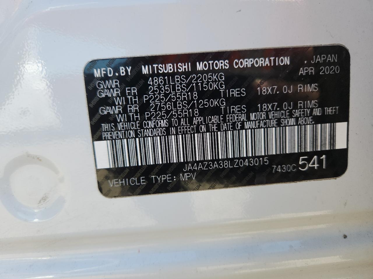 2020 MITSUBISHI outlander