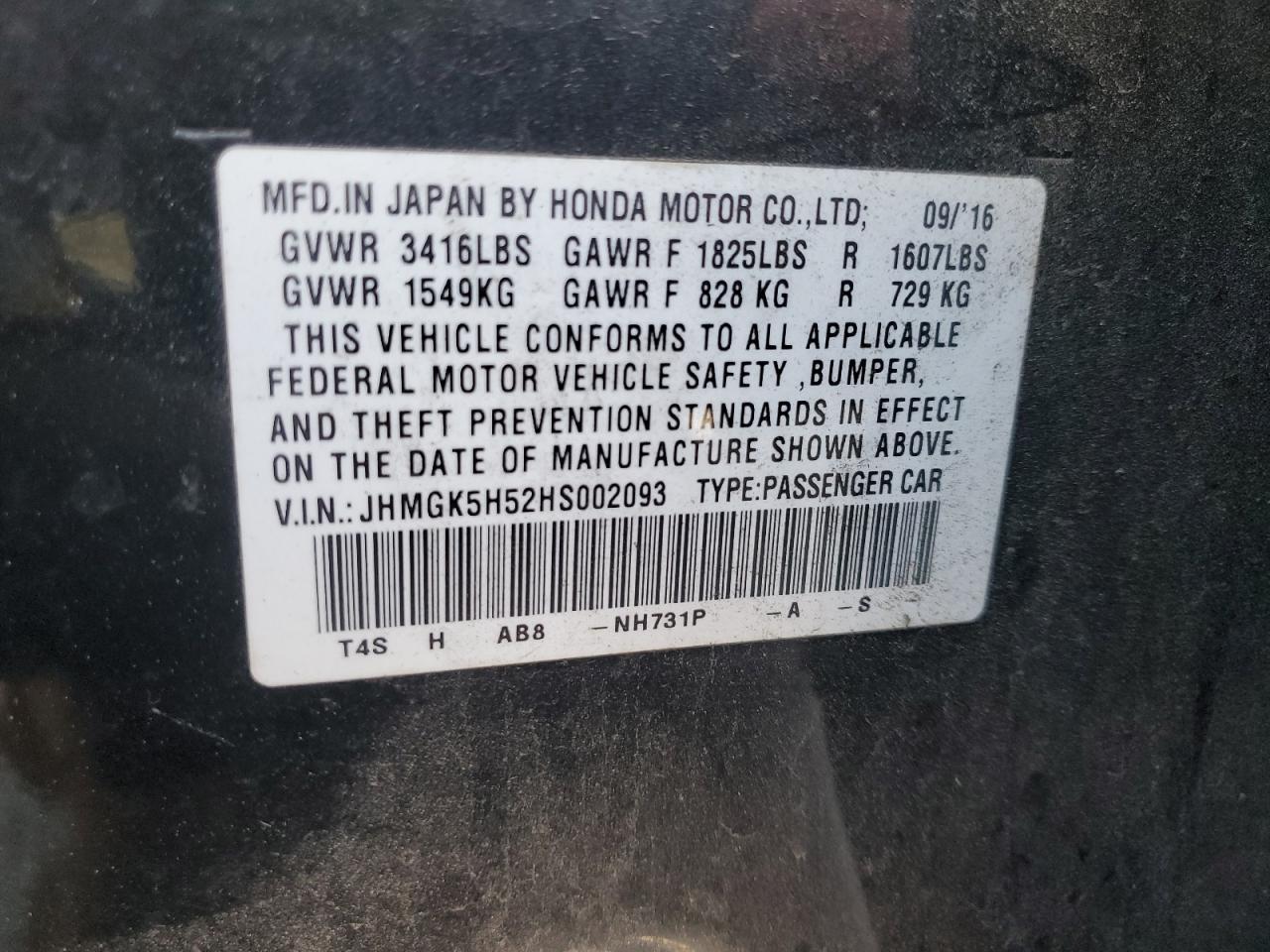 2017 HONDA FIT
