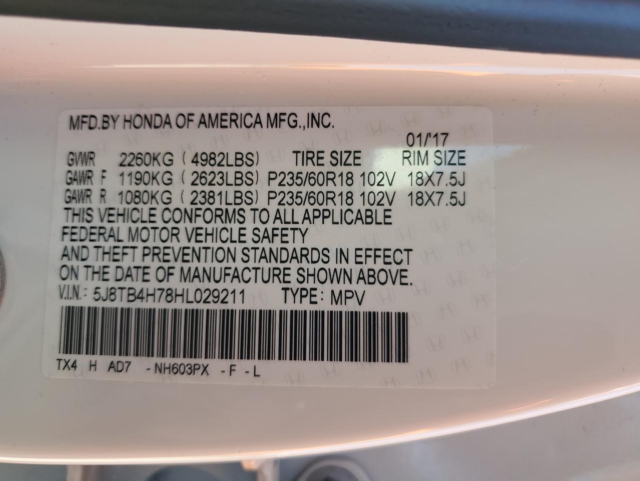 2017 ACURA RDX