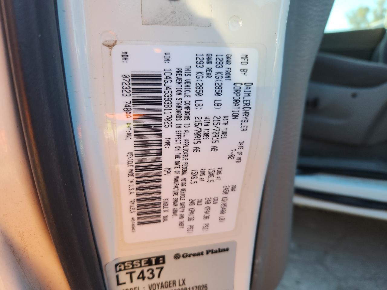 2003 CHRYSLER Voyager