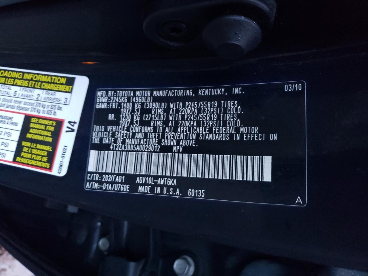 2010 TOYOTA VENZA