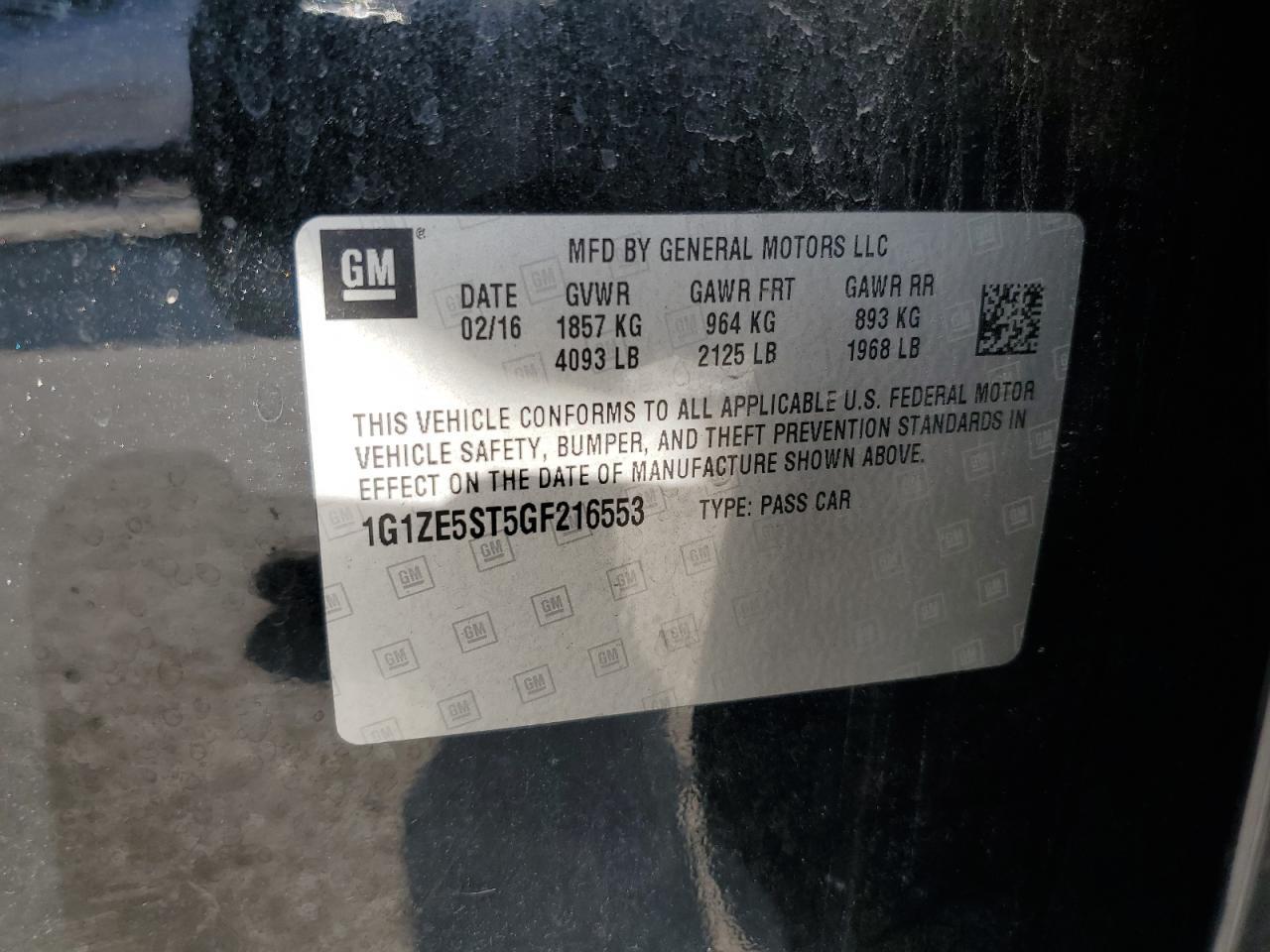2016 CHEVROLET MALIBU