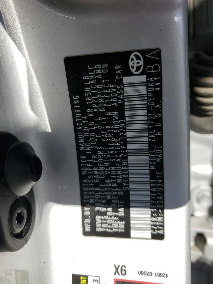 2014 TOYOTA COROLLA