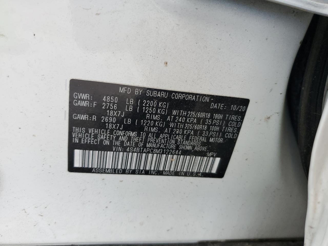 2021 SUBARU Outback