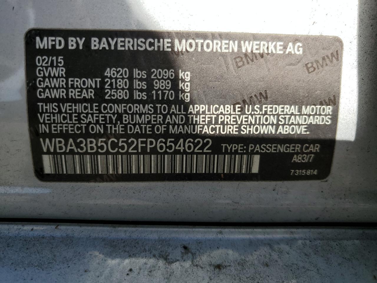 2015 BMW 3 SERIES